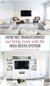 living room with ikea besta built ins