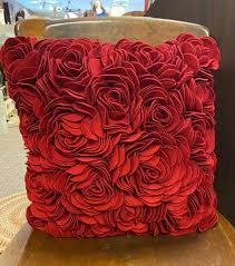 Wool Felt Rose Pillow