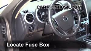 The fuse panel is located below the instrument panel on the driver's side. Interior Fuse Box Location 2002 2010 Mercury Mountaineer 2006 Mercury Mountaineer Convenience 4 0l V6