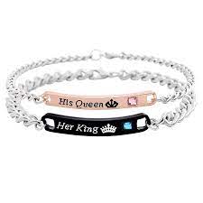 Buy His Queen Her King His Beauty Her Beast Simple Bracelets Pulseras Fashion Lovers Bracelets Jewelry At Affordable Prices Free Shipping Real Reviews With Photos Joom