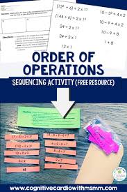 Order Of Operations Activity Order Of Operations Maths Activities Middle School Sixth Grade Math