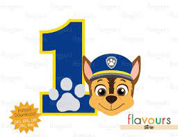 Number 1 Chase Paw Patrol Instant Download Svg Files Chase Paw Patrol Paw Patrol Paw