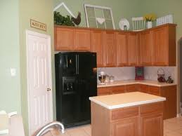 The sage green color has been trending over the last year in both fashion and home décor. Green Walls Oak Cabinets Novocom Top