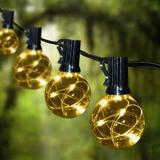 Amazon Com Patio String Lights Led Waterproof Ielecmg 32 8ft 32 Bulbs 2 Spare G40 Globe String Lights Led String Lights Outdoor Dimmable Decorative Lighting Remote Control For Backyard Garden Wedding Party Home Improvement