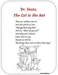 Dr Seuss The Cat In The Hat Poem For Poetry Binders Short Poems For Kids Kids Poems Dr Seuss Quotes