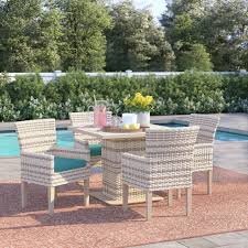 Birch Lane Outdoor Furniture Covers Falmouth 5 Piece Dining Set With Cushions Reviews Birch Lane Outdoor Dining Set Outdoor Dining 5 Piece Dining Set