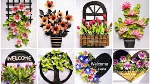 ‪8 amazing wallhanging || easy paper craft for home decoration || paper  flower wallmate || DIY - YouTube‬‏