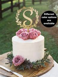 Letter Wedding Cake Topper Gold Monogram Cake Toppers Initials Wedding Ca Wedding Cake Toppers Personalized Wedding Cake Toppers Cake Topper Wedding Monogram