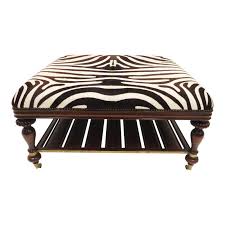 Vintage Zebra Hide Ottoman Coffee Or Cocktail Table Zebra Hide Cowhide Furniture Ottoman