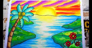 16 lukisan pemandangan yang mudah ditiru untuk pemula rudi gambar for more information and source, see on this link : 11 Gambar Pemandangan Crayon Cara Menggambar Dan Mewarnai Pemandangan Sunset Dan Pantai Drawing Sunset Scenery Grad Gambar Kartun Cara Menggambar Pemandangan