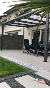 Ein Alu Terrassendach Der Marke Rexopremium 5m X 3m In Anthrazit Mit Rexoclear 16mm Stegplatten In Opal Die Opal Getonten 16mm Stegplatten Dieser Uberdachungen