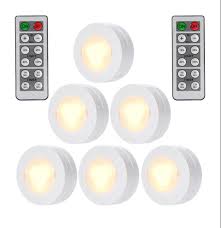 6 Packed Led Puck Lights Remote Controlled Closet Lights Super Bright Under Cabinet Lighting Round Shape Battery Powered Dimmable Light Walmart Com In 2020 Under Cabinet Lighting Wireless Light Kitchen Cabinets