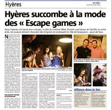 Posts about var matin written by anelephantcant. Var Matin A Teste La Nouvelle Activite A Hyeres L Escape Game
