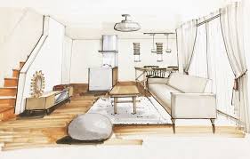 逆再生で見てね 前にポストした下書き 今回はコピーせずそのまま塗るので 濃すぎる線や余計な線を消し消し 下塗り だいたいの色をぺぺっと 影入れるよー 思い切っていこう interior design drawings interior design interior sketch