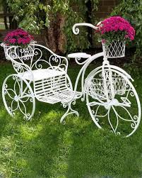 Zaer ltd international, lansdale, pennsylvania. Zaer Ltd International Large Tricycle Flower Stand With Moving Wheels Flower Baskets Flower Stand Flower Stands Iron Decor