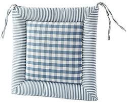 Cushioning can really help you in the process. Amazon Com Non Slip Cotton Dining Chair Pads With Ties Washable All Seasons 15 Inches Square Grid Chair Seat Cushions Home Decor Tatami Light Blue Set Of Four 4 Home Kitchen