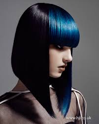 Kalyss 22 brown highlights silky and smooth yaki synthetic hair wig for black women natural looking long straight heat resistant hair wig with hair bangs for women. 2014 Long Black Bob With Blue Fringe Hji