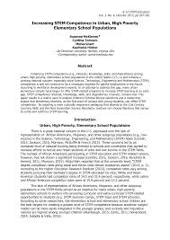 Increasing STEM Competence in Urban, High Poverty Elementary School  Populations