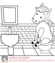 These coloring pages offer a creative activity to reinforce the steps of toilet training and remind your toilet training child that they have the potty tots at their side to help them every step of. Potty Training Coloring Page Horse Potty Training Part Of A Fun Potty Training App That Teac Kindergarten Worksheets Train Coloring Art Worksheets Printables