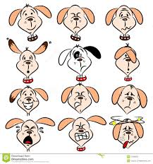 cartoon dog facial expressions stock vector illustration