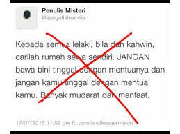 Sudah 2 tahun saya berkahwin dengan seorang lelaki yang berjulukan azman. Menantu Dan Mentua Patut Tahu Bab Ini Sebelum Tinggal Berasingan Mingguan Wanita