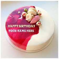 Write name on birthday cakes and cards wishes to her family. Rose Vanilla Flavoured Birthday Cake With Mom Name On It Flower Decorated Birthday Cake With Name Get Your Mothe Cake Writing Special Birthday Cakes Cake Name