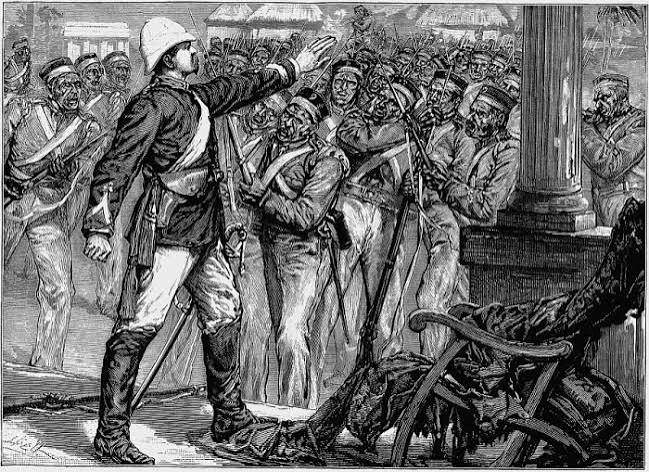 Print of Lieutenant de Kantzow at Mynpooree (Mainpuri)
