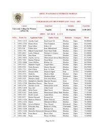 DOC) St Merit List UCW English