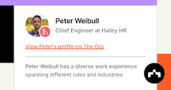 Peter Weibull - Chief Engineer at Hailey HR | The Org