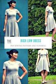 High Low Skater Dress Pdf Printable Sewing Pattern And Step By Etsy Skater Dresses Pattern High Low Skater Dress Simple Dress Pattern