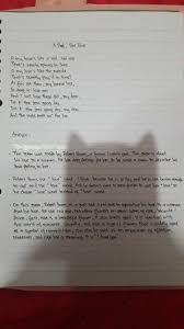 Classy Poem Analysis A Red Red Rose