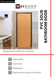 The location of the door is in front of the clear space and diagonal to the water closet, with a maximum stile width of 4 inches (100 mm). Pvc Solid Toilet Bathroom Door Custom Size Pvc Plastic Door Pintu Pvc Lazada