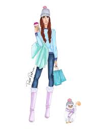 Winter Outfit Fashion Illustration Print Fashion Illustration Sketch Art Decor Home Decor Fashion Illustration Fashion Illustration Print Fashion Figures