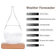 Ggpower Storm Glass Water Drops Weather Forecast Bottle Storm Bottle Meteorological Display Bottle Creative Glass Crafts Home Decoration Large