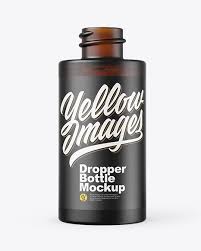 Frosted Amber Glass Dropper Bottle In Bottle Mockups On Yellow Images Object Mockups