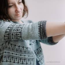 PATTERN Fjell Cardigan Mosaic Crochet Pattern Round Yoke Colourwork Instand  Download