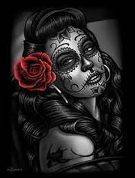 Parfois très sombres, ces tatouages peuvent se révéler être de vraies oeuvres d'art, et sont même parfois pleines de couleurs ! Gothic Cartoons Art Google Search Tatouage Crane Mexicain Dessin Visage Santa Muerte