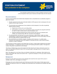 1.4 out of 5 stars from 147 genuine reviews on australia's largest opinion site productreview.com.au. Position Statement Sun Protection In The Workplace