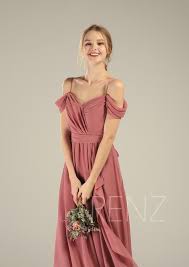 Bridesmaid Dress Dusty Rose Cold Shoulder Wedding Dress Beach Etsy Dusty Rose Dress Old Rose Dress Dress Dusty
