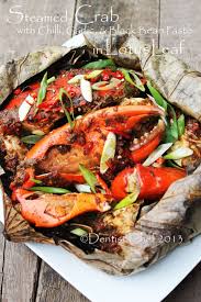 Steamed Crab Wrapped In Lotus Leaf With Chinese Black Bean Paste Chilli And Garlic Sauce Recipe