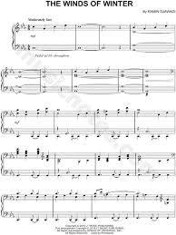 The Winds Of Winter From Game Of Thrones Sheet Music Piano Solo In C Minor Download Print The Winds Of Winter Sheet Music Piano Music