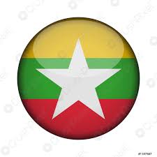The generic title of flag officer is used in several modern navies and coast guards to denote those who hold the rank of rear admiral (or its equivalent) and above, also called flag ranks; Myanmar Flagge In Glanzendem Rundem Knopf Des Symbols Myanmar Stock Vektorgrafi Crushpixel