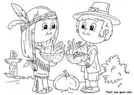 In a way, this was the first friendsgiving day. Printable Thanksgiving Native And Pilgrim Coloring Page Free Kids Coloring Pages Printable