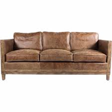 Sherly Genuine Leather 72 Square Arm Sofa Distressed Leather Couch Brown Leather Couch Distressed Leather Sofa