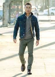 The Fascinating Evolution Of The Trucker Jacket Primer Fall Outfits Men Chinos Men Outfit Mens Outfits