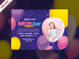 This card template may also be used as an anniversary invitation card or as a retirement party invitation card. Birthday Party Invitation Card Freebie Psd Free Download