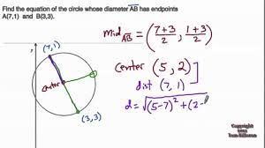 Where (y,k) is the coordinates of the centre of the circle and r is the radius of the circle. Finding The Equation Of A Circle Youtube