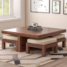 (4) palais coffee table by nate berkus and jeremiah brent $650. Lanthe Solid Wood Coffee Table With 4 Stools Brown Decornation