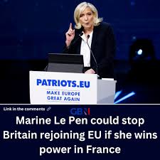 Senior figures in Ms Le Pen's party have insisted they would oppose any  move to force Britain back into the bloc