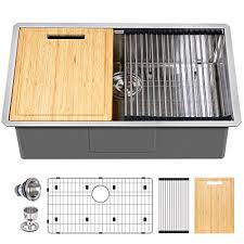 Get 5% in rewards with club o! Hykolity 33 Inch Workstation Undermount Sink 16 Gauge Single Bowl Stainless Steel Kitchen Sink With Integrated Ledge And Accessories Buy Online In Angola At Desertcart 203653699